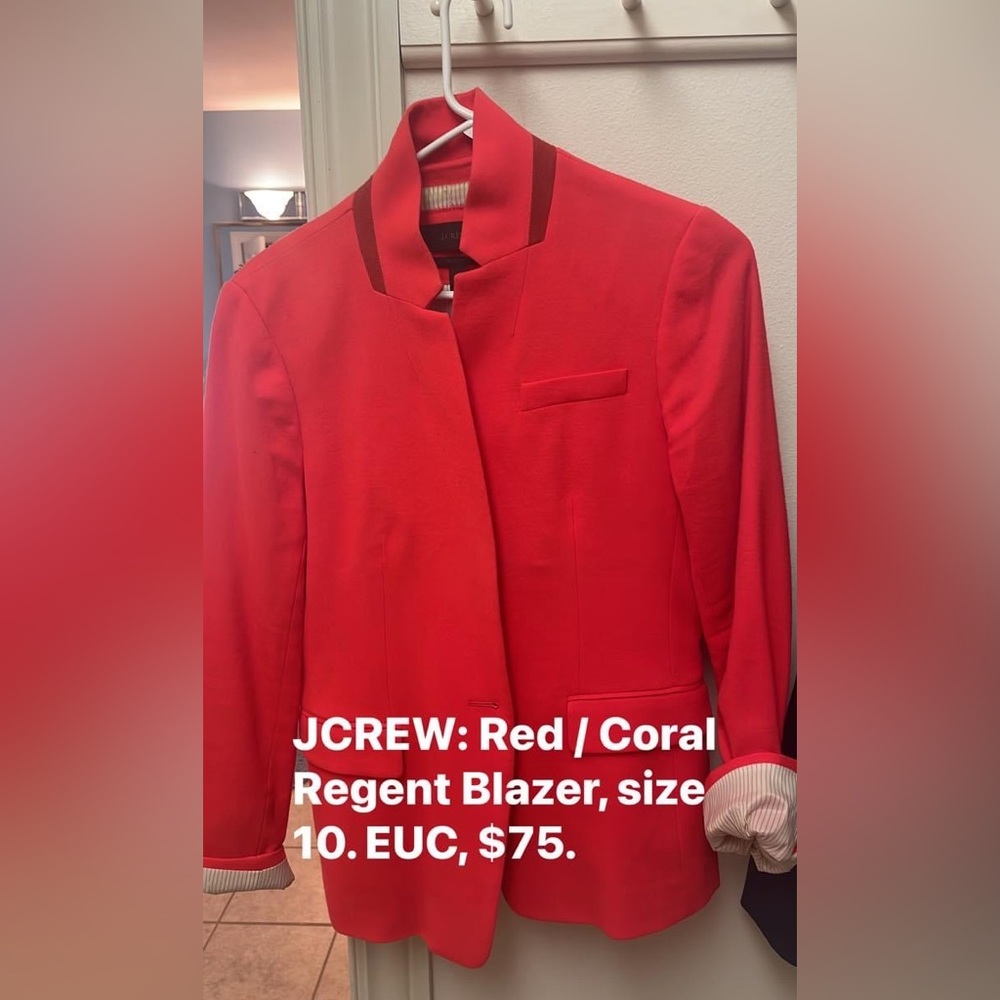 Red/ Coral - J Crew Regent blazer. Size 10.